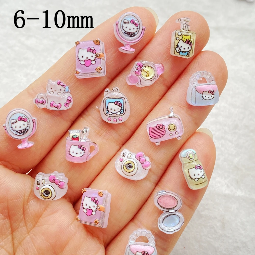 50Pcs Mixed Resin Kitten makeup mirror, camera, book Charms Rhinestones DIY Craft For Nail 3D Decorations Jewelry - view 2
