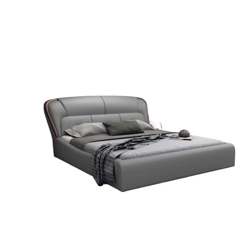 Gray Princess Double Bed Modern Designer Europen King Size Headboards Double Bed Frames Full Size Lit 2 Personnes Home Furniture