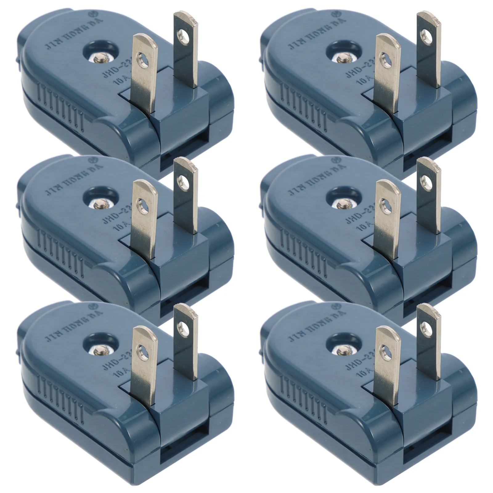 6Pcs Us Standard Electric Plug Replacement 125V 10A Rotatable Screw Lock 2 Prong Plug for Home Appliances Extension Cord