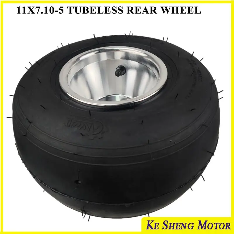 ATV UTV All-Terrain Tire For Go Kart Rear Wheel: 10X4.50-5 11x7.10-5 Tubeless Rubber 4PR With Aluminum Alloy Rim