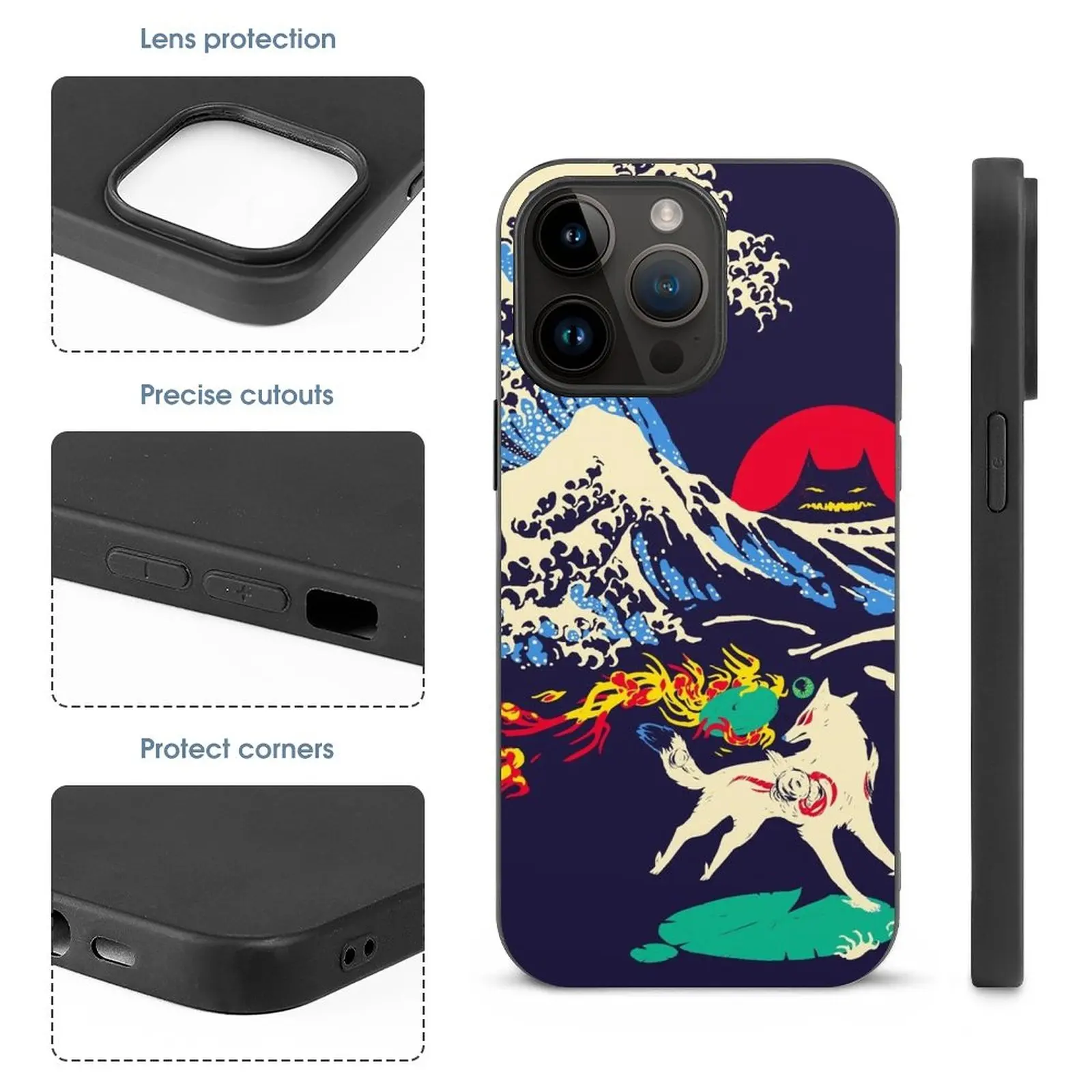 The Great Wave Off Oni Island All Series Case For Iphone 16 15 11 12 13 14 Pro Max Mini 7 8 Plus Xr Silicone Cover Okami