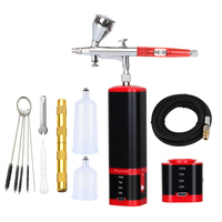 Coldless Airbrush Convenient Double Piston Compressor Kit Handheld Rechargeable Super Quiet Works High Pressure Pneumatic Tool