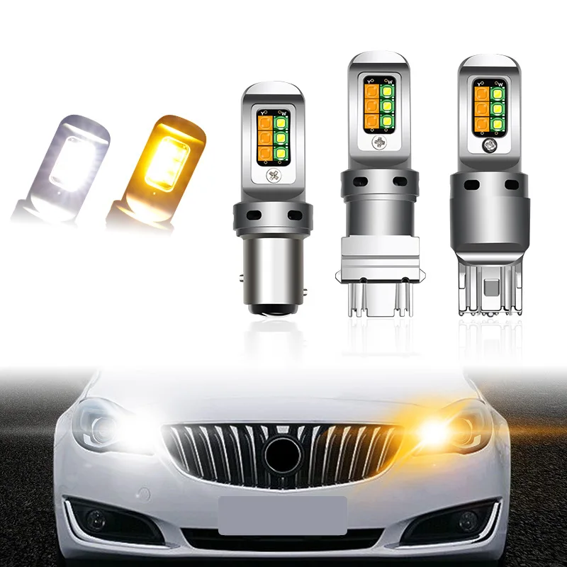Car LED brake light, two-color light 12SMD 3535 turn signal decoding anti-flash 3157 1157 7440