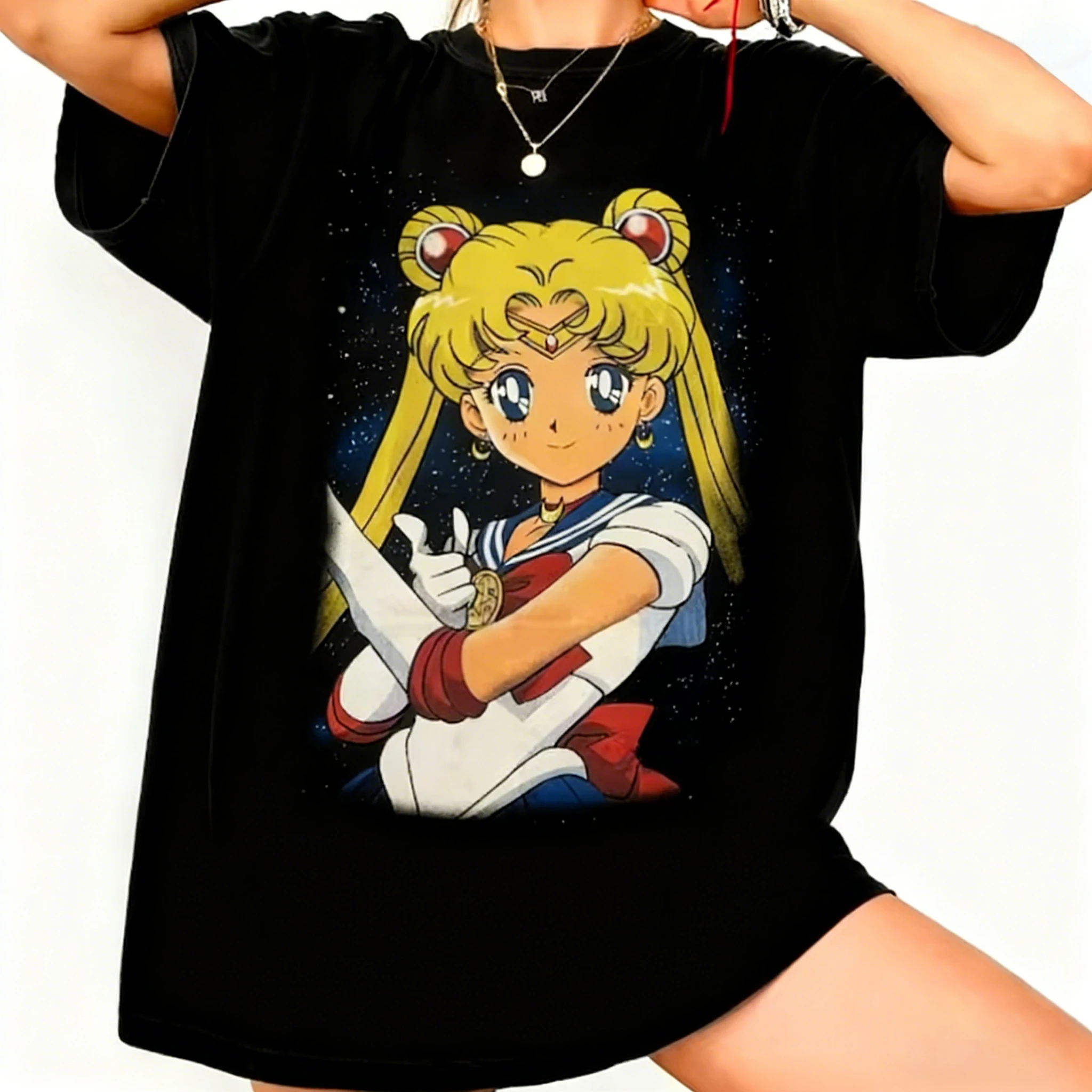 Sailor Moon Retro 90s Anime Graphic T Shirt 2026 Summer Men Women