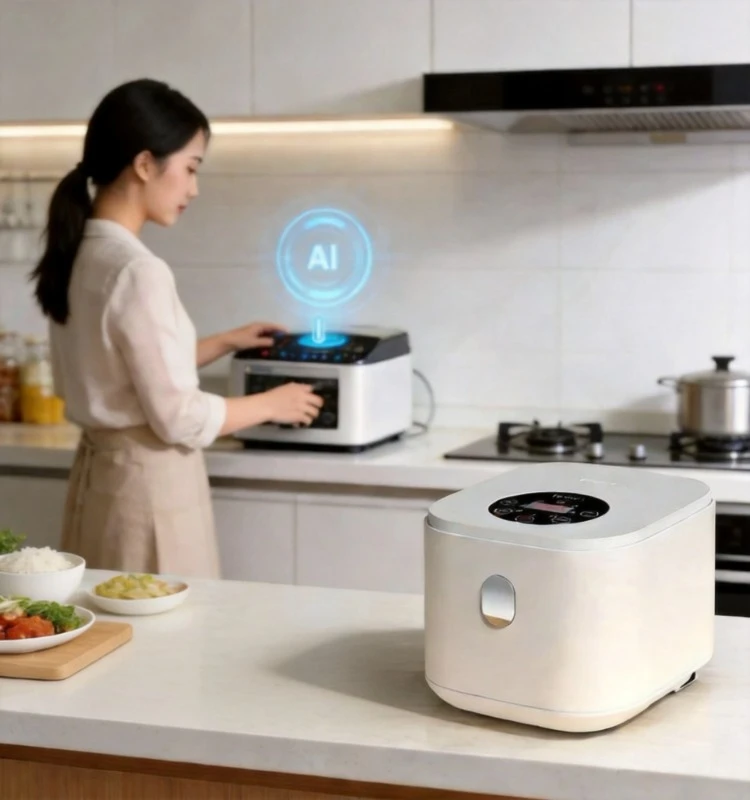 2.5L Multifunctional Smart Rice Cooker Ceramic Glaze Non Stick Pot Low Sugar Design Timing Reservation for 2-4 People