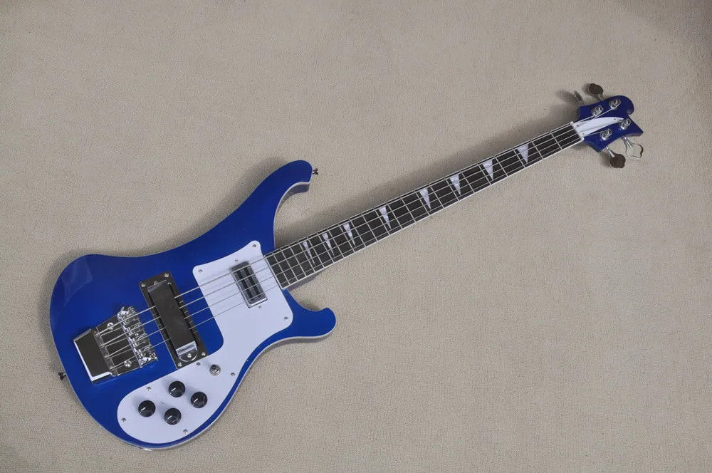 Blue Body 4 strings Electric Bass Guitar with Rosewood Fingerboard,Chrome Hardware,Provide customization