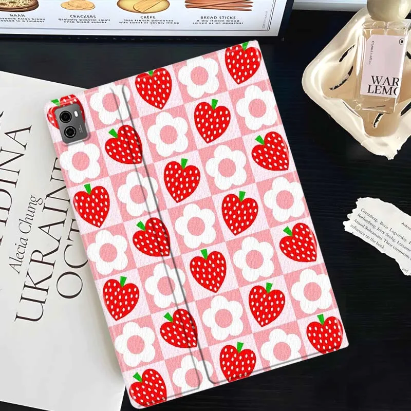 Cartoon Strawberry Heart For Lenovo Xiaoxin Tab Pad K10 K11 Y700 P11 3rd GT Pro Plus Gen Tablet Case Gift Cover