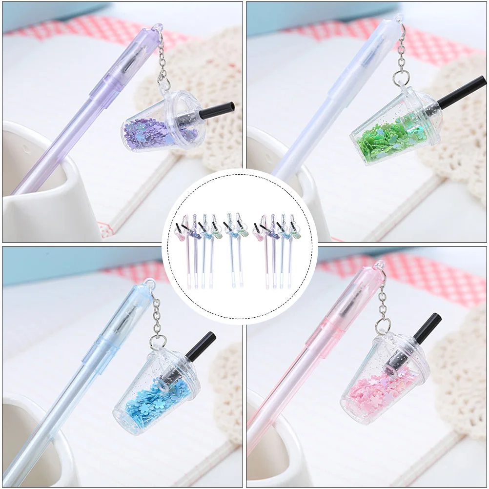 

10 шт., гелевые ручки с блестящей подвеской, милые чернила на водной основе, гладкое письмо, рисунок, рисунок, журнал, раскраска, маркер для школы