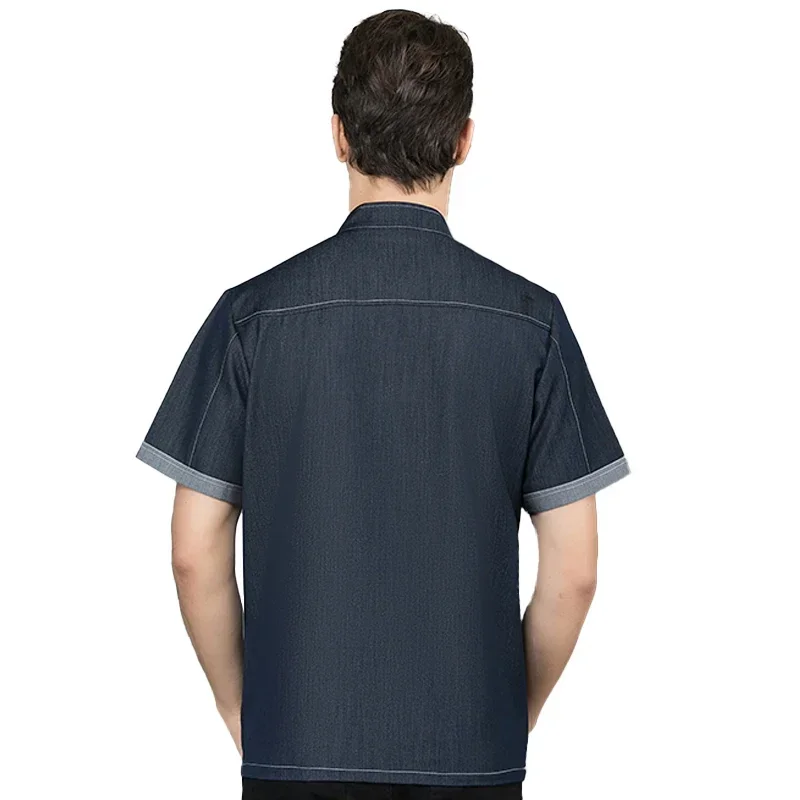 シェフジャケットレストラン制服調理男性作業トップスキッチンコートレストラン作業服ベーカリーウェイターオーバーオール