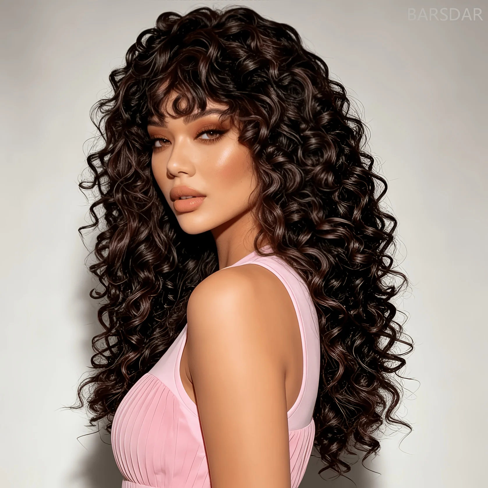 20-inch Long Curly Wig - Heat-resistant Synthetic Hair for Women, Creating Voluminous Waves, Suitable for Parties, Cosplay,