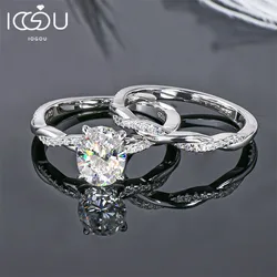 Iogou Real Moissanite Verlovingsringen 7*9Mm D Diamanten Trouwring Bruidset 925 Sterling Zilver 2023 Nieuwe Collectie Sieraden