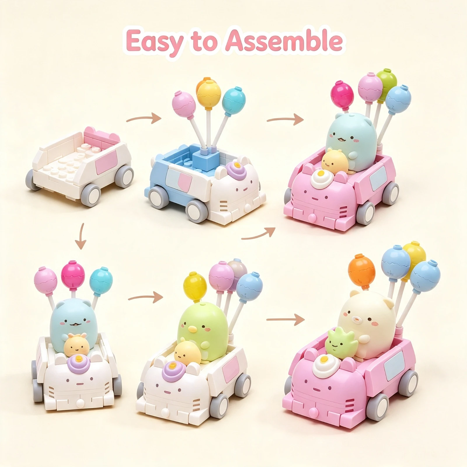 Sumikkoed Gurashied Building Blocks Set Mini, Cafe Scene DIY Assembly Bricks Educational, Toys Cute Figures Gift Kids Girls Boy