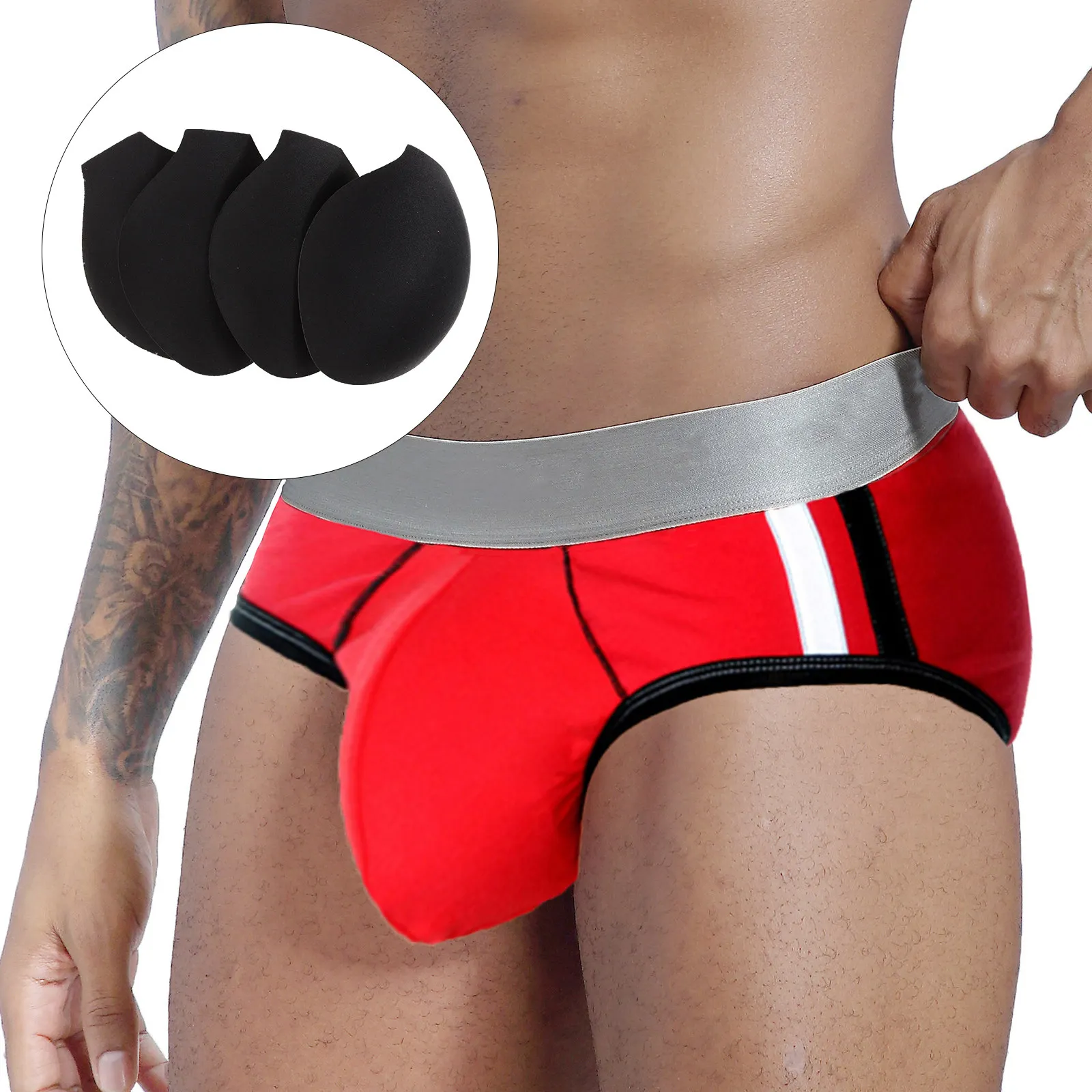 

4Pcs Underwear Sponge Pad 's Bulge Pouch Pad for Swimwear Shorts Jeans Underwear Cup Comfortable Soft