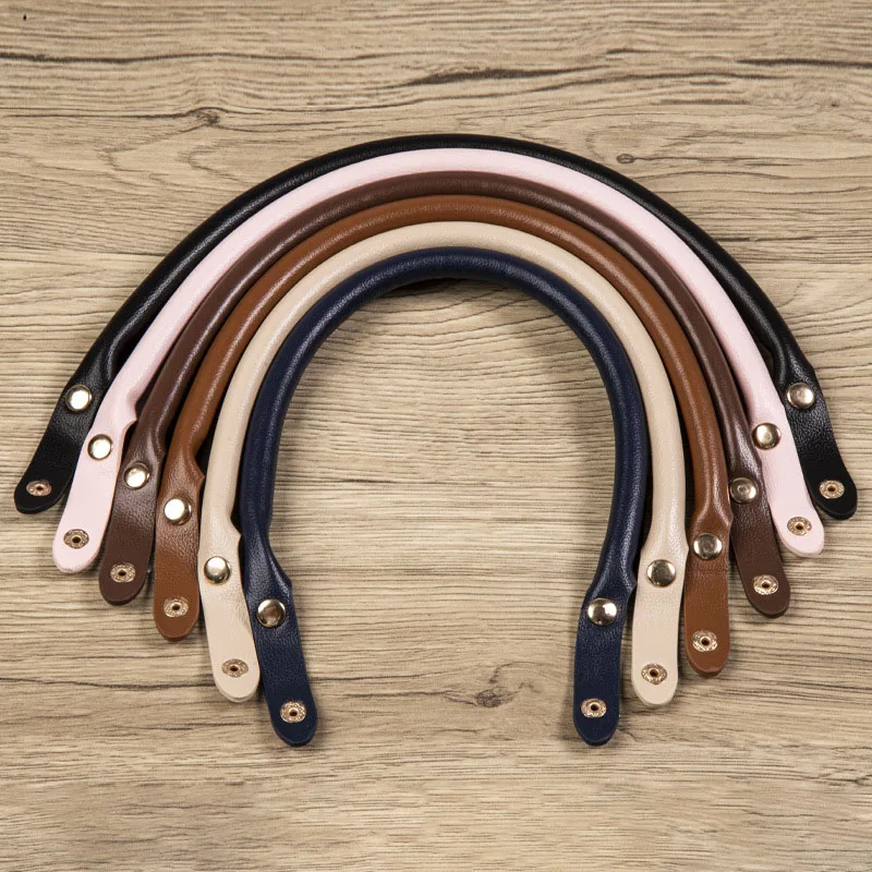 PU Leather Replacement Bag Strap Sets Black White Brown Detachable with Snap Clasp Shoulder Bags Handles DIY Bags Accessories
