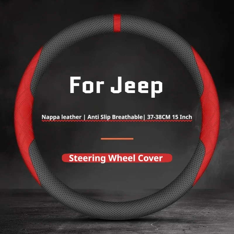 For Jeep Wrangler Gladiator Grand Cherokee Compass Renegade Car Steering Wheel Cover Non-Slip Auto Interior Decor Accessories