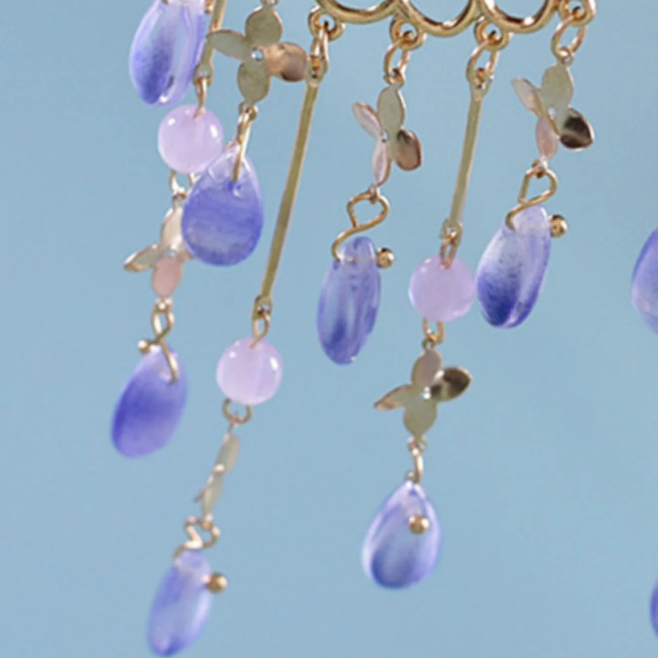 

Градиентные вилки для волос с фиолетовой жемчужной кисточкой, винтажные китайские стильные U-образные заколки из сплава золотого цвета, изысканные аксессуары для волос ханьфу