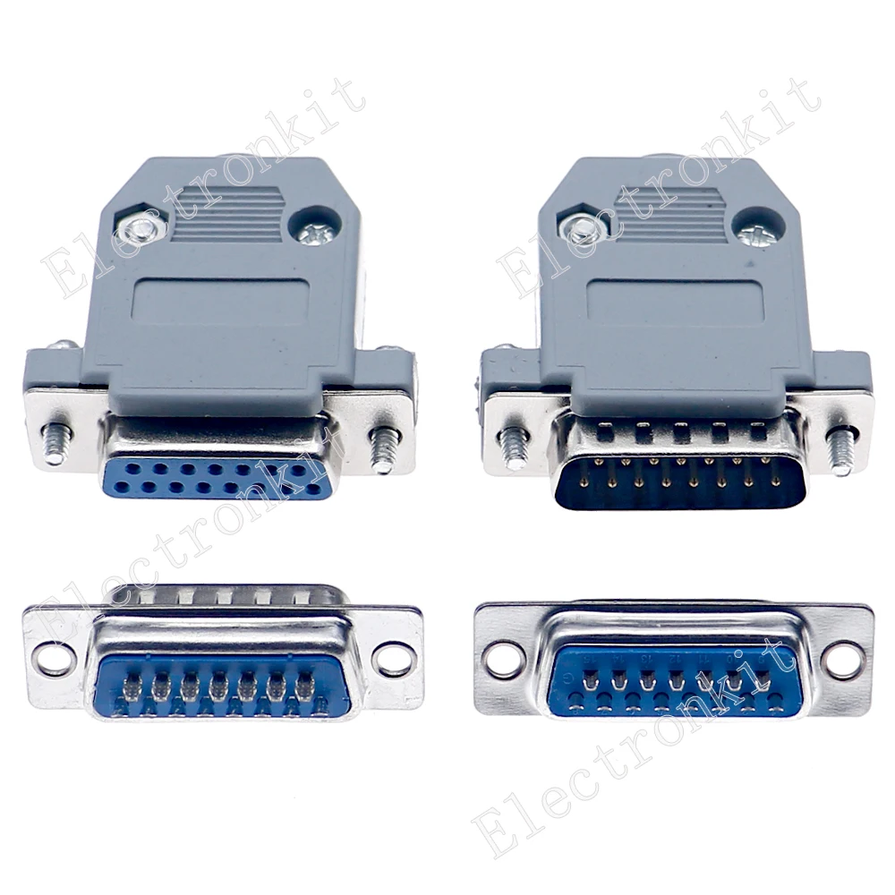 DB15 Gelast Connector 15-Pin RS232 Terminal Adapter Board Mixde Box Set Kit (10 Mannelijk Hoofd + 10 vrouwelijke Hoofd)