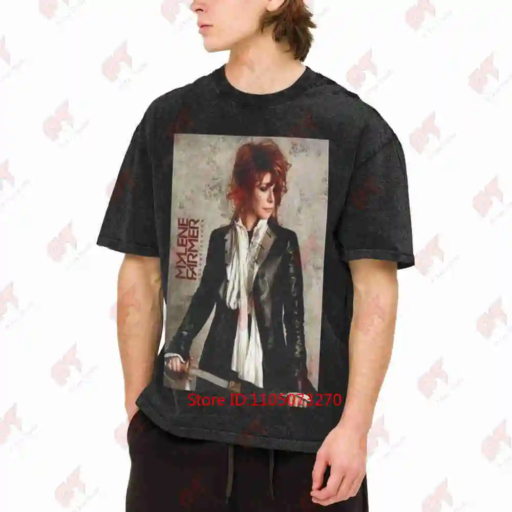 Disobedience Mylene Farmer Vintage Washed Tee Pure Cotton T-Shirt