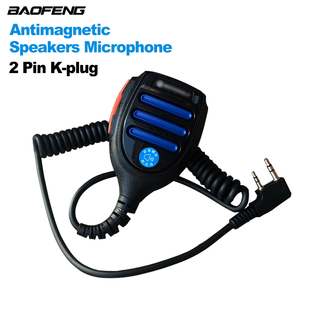 BAOFENG 2Pin K-Type Walkie Talkie Antimagnetic Speaker Micrphone 2024 New PTT MIC Baofeng Quansheng TYT Two Way Radios Parts