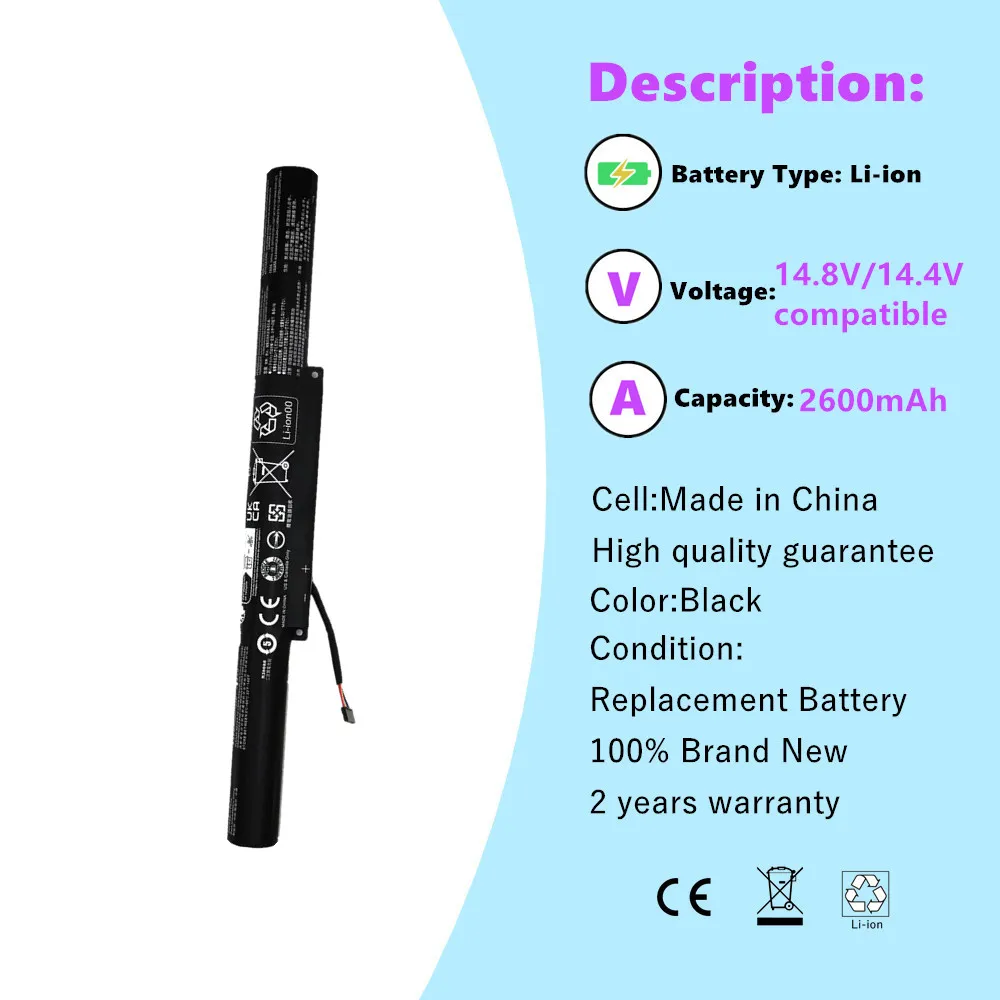 Laptop Battery for Lenovo Ideapad Z41 Z51 Z41-70 Z51-70 L14M4A01 4ICR19/65 L14L4E01 4ICR19/66 L14M4E01 L14S4A01 L14L4A01