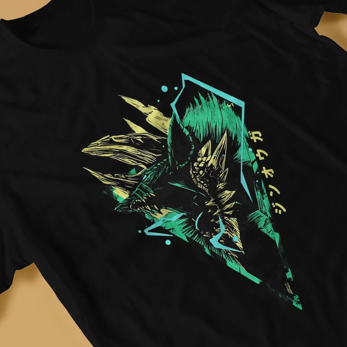 Zinogre T Shirt for Men Novelty T-Shirt Round Collar Monster Hunter World Tees Short Sleeve Clothes Summer