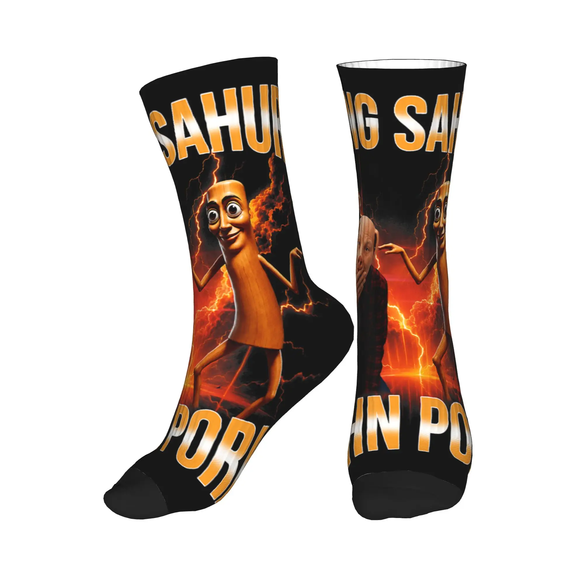 Tung Tung Tung Sahur John Pork Meme Brainrot Socks Fashion Stockings Winter Anti Men Socks Comfortable Graphic Cycling Socks
