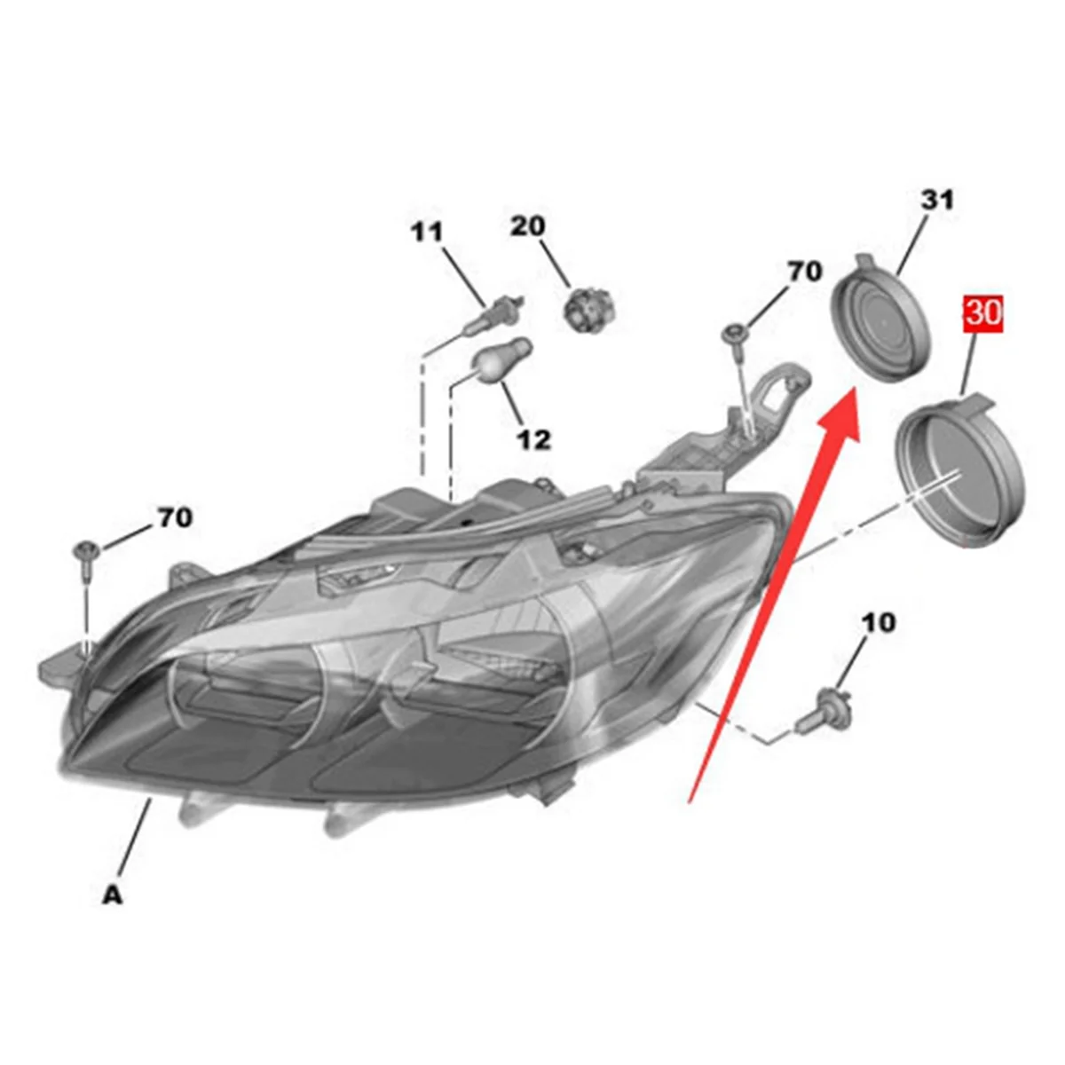 غطاء غبار المصباح الأمامي 1609015380   استبدال غطاء غبار المصابيح الأمامية لبيجو 301 307 308 —L48A