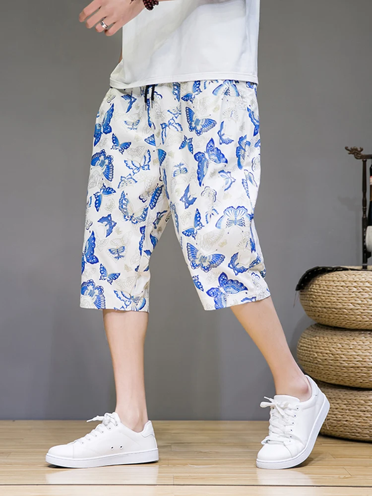 

Мужские летние шорты из ледяного шелка с принтом, свободные, прямого кроя, дышащие, удобные, легкие, для пляжа