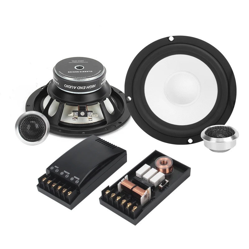 2-way 6.5inch Car Audio Component Speaker With 2*RMS power 80W-Glass Fiber cone-woofer+ silk dome -tweeter speakers & crossovers