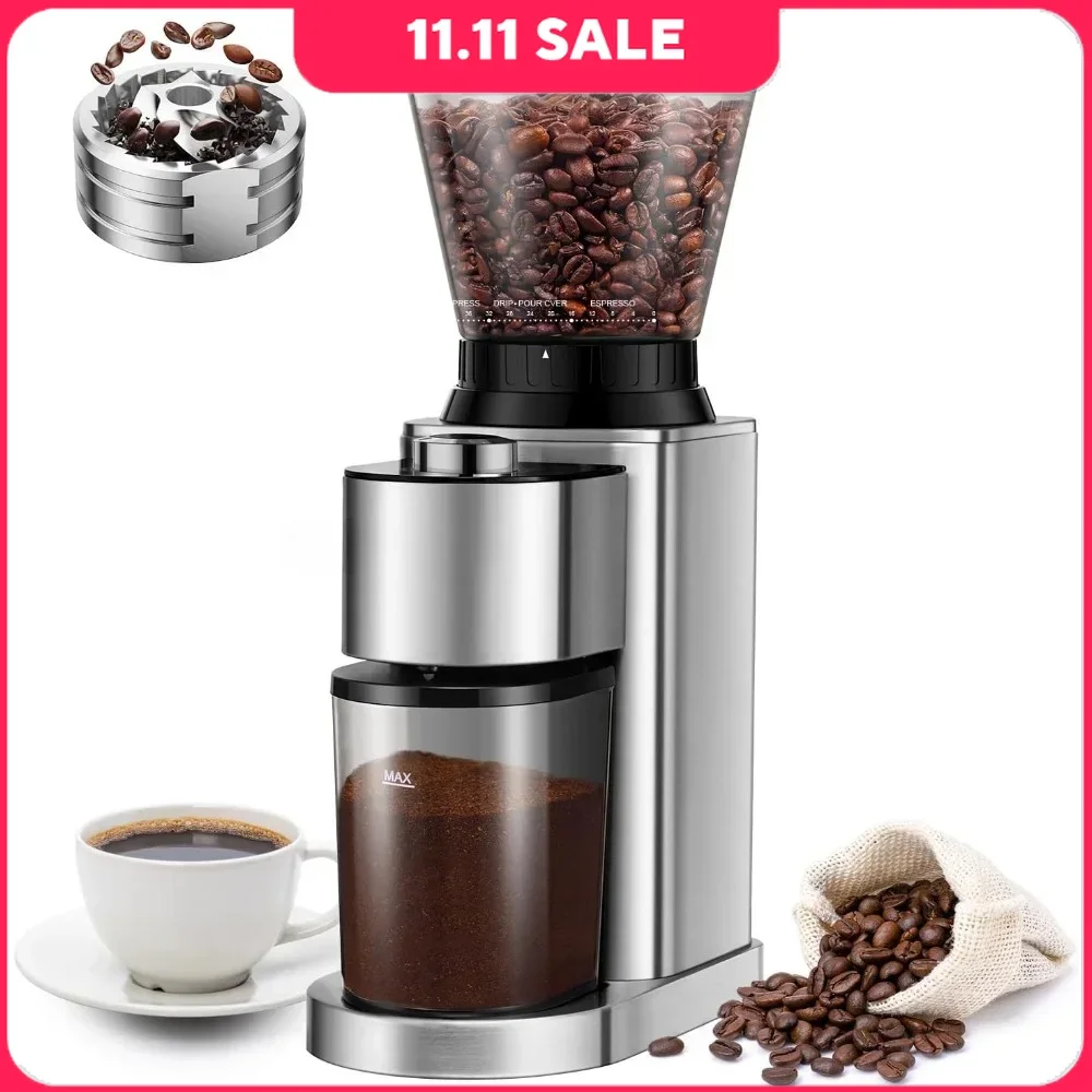 

Coffee Grinder, Electric Anti-static With 48 Grind Settings For Home Use, French Press Coffee Maker, Coffee Bean Grinder
