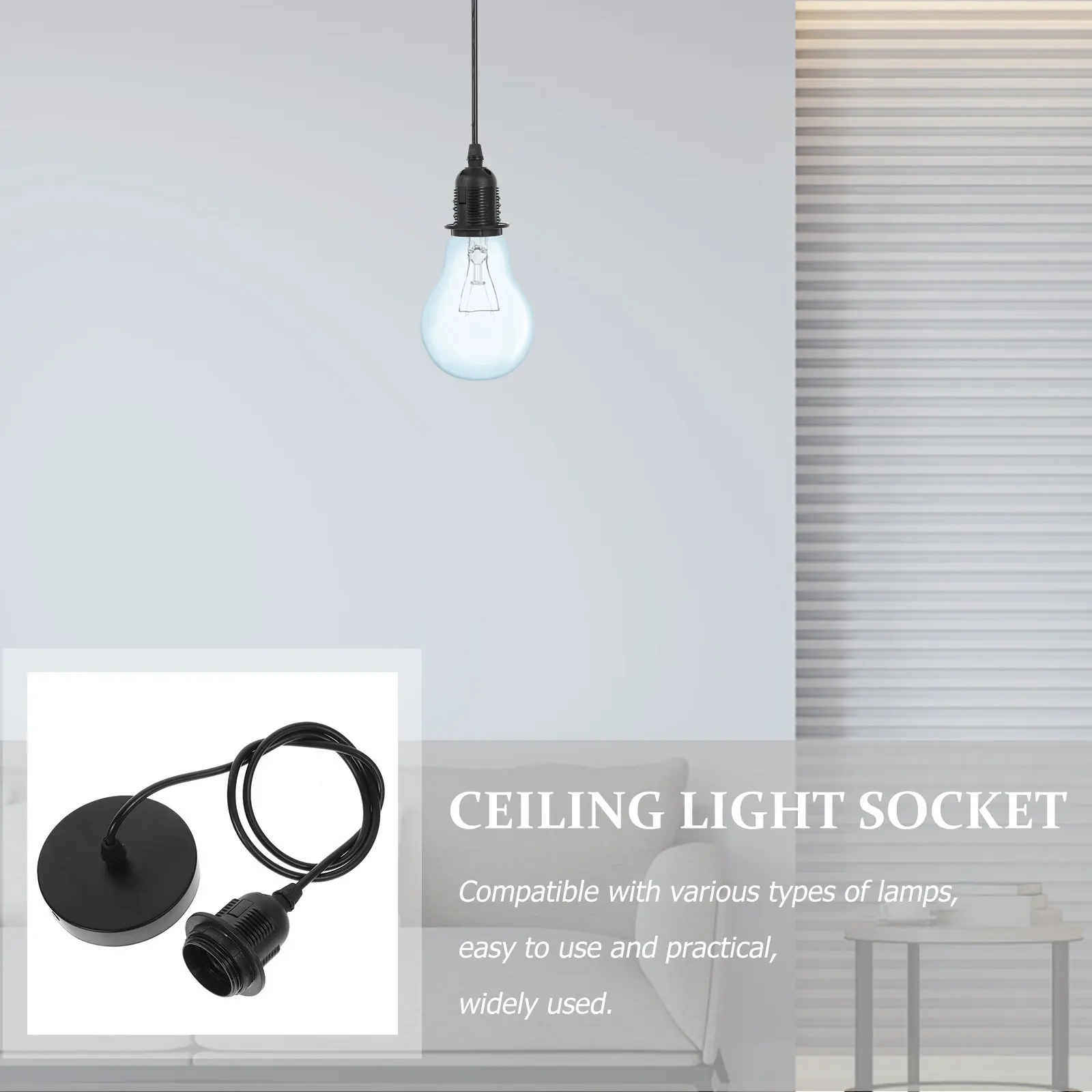 1Set Chandelier Light Bulb Socket Screw Base Lamp Holder High Temperature Resistant PP Iron Large Power Lamp Socket Indoor
