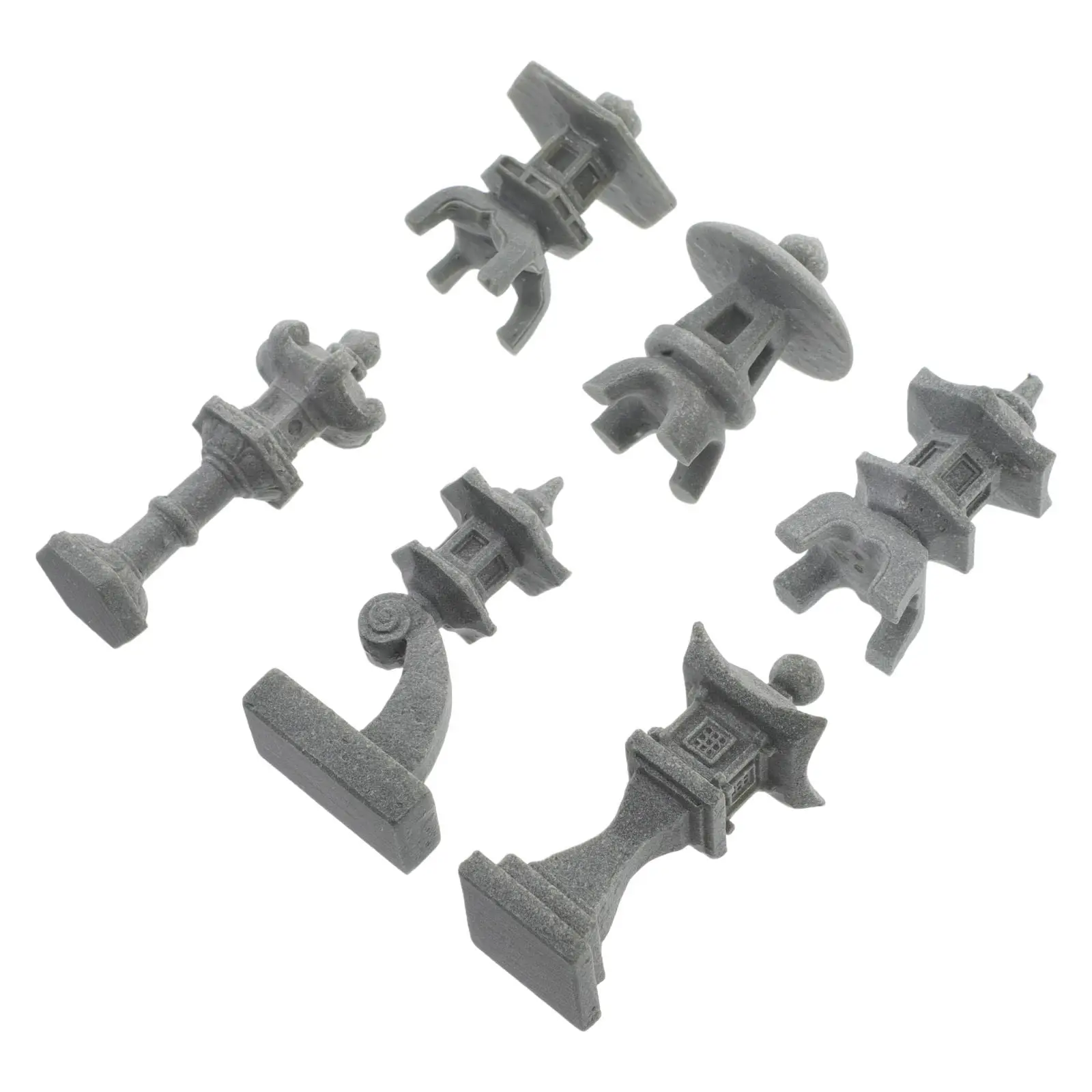 6Pcs Miniature Japanese Lantern Pagoda Aquarium Bonsai Terrarium Garden Feature Asian Decor Mini Pagoda Statue