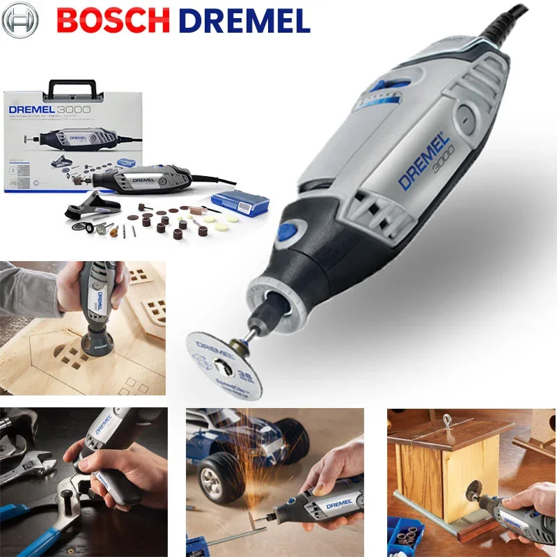 Dremel 3000 1/10 Drehwerkzeugsatz mit variabler Geschwindigkeit, 1 Aufsätze und 10 Zubehörteile zum Schneiden von Holz, Metall, Schnitzen, Polieren, Schleifen