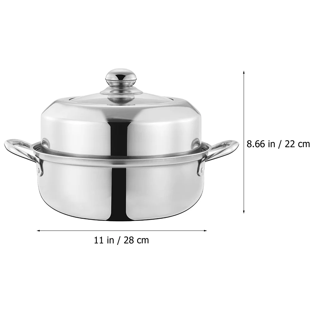 

Thickened Stainless Steel Steamer Pot Multi-Layer Large Capacity Kitchen Cookware Home Food Steaming Basket Reusable Stackable