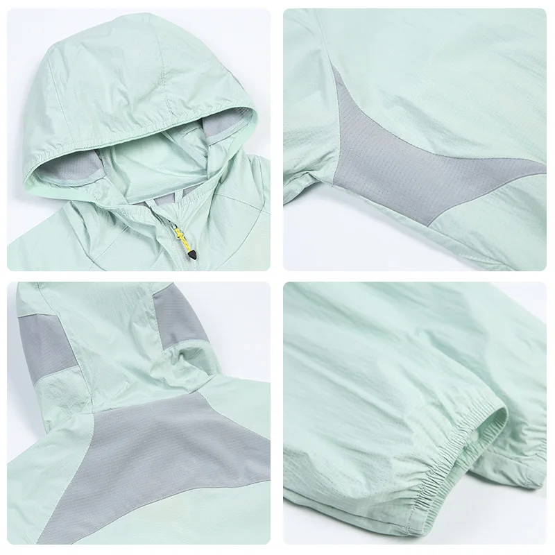 UPF 100+ Unisex Hooded Sun Protection Jacket for Outdoor Sports | Water - Resistant Breathable Color - Blocked Lightweight Coat