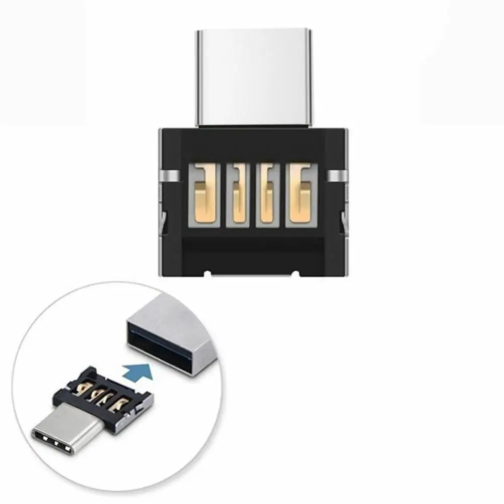 OTG Micro USB Tipo C Adaptador, Conector de Dados Feminino para Macbook, Samsung, Telefone Android, Universal, 2.0