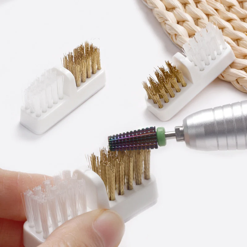 فرشاة تنظيف كهربائية برأس لطحن الأظافر ، مثقاب مانيكير ، جانب مزدوج ، سلك نحاسي ، أدوات نظيفة ، 5 * #6