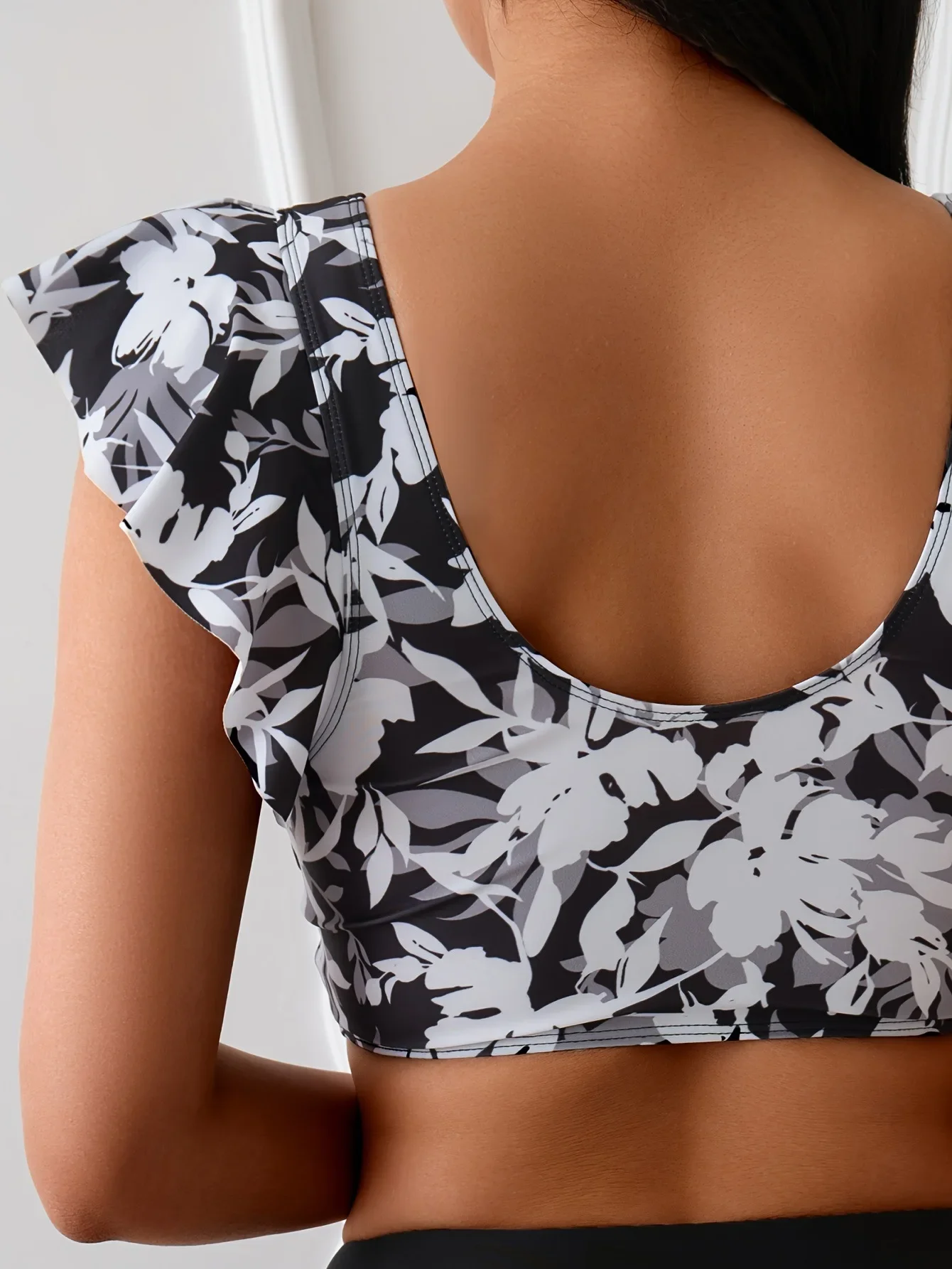 2025 꽃 프린트 Tankini 세트 여성용 고탄력 수영복 내구성 삼각형 비키니 2 피스 복장 코르셋 자르기 탑 섹시한 2PCS