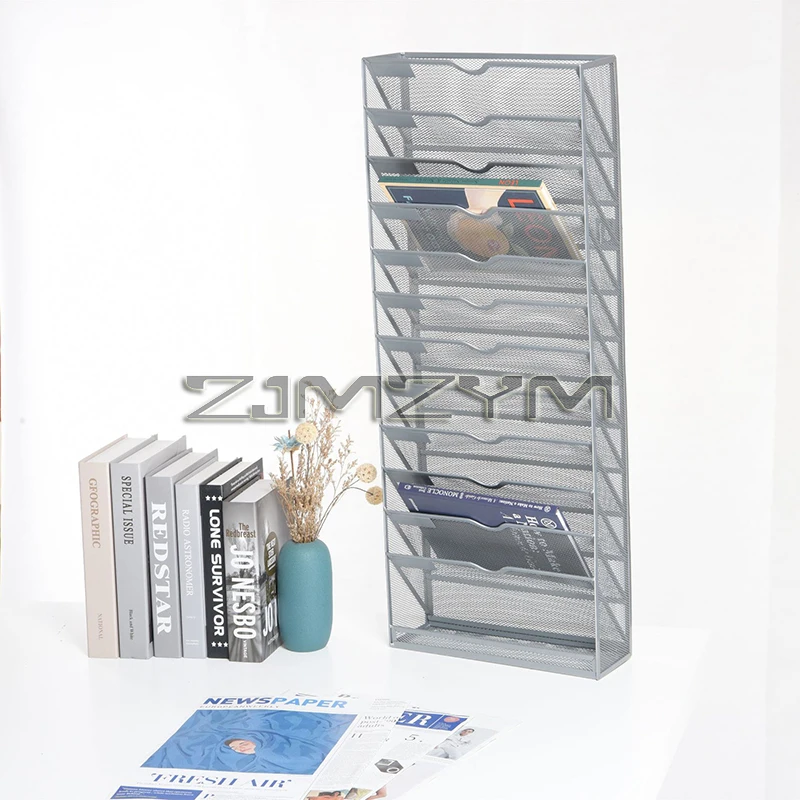 12-Floor Metal Storage Shelves Multi-Layer Bookshelves Storage Boxes Office Hotel Magazine And Newspaper Shelves