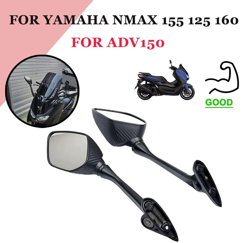 

Motorcycle Accessories Carbon Fiber Pattern Rear View Mirrors Rearview Side Mirror For Yamaha NMAX 155 125 160 N MAX 155 ADV150
