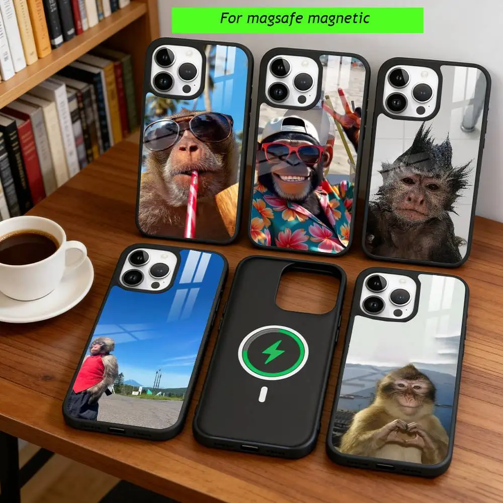 

Cute and funny monkey Phone Case For iPhone17,16,15,14,13,12,11 Plus,Pro Magnetic with Magsafe Wireless Charging