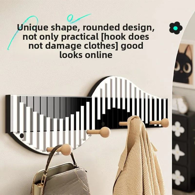 wall-mounted creative clothes rack hanging behind entrance door decorative hook modern aesthetic porte manteau mural furniture