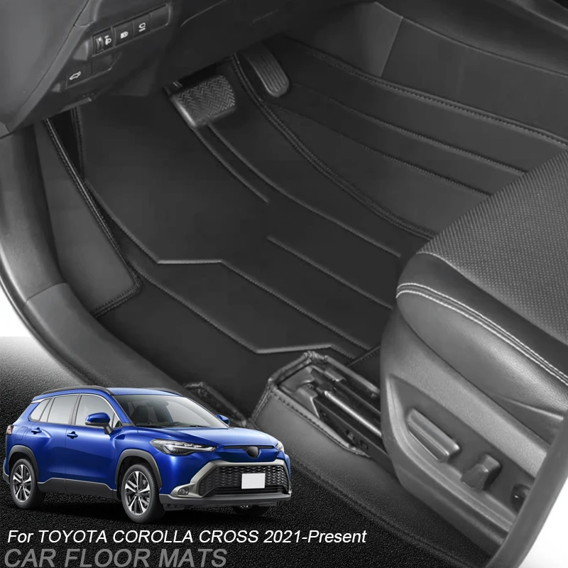 Custom Nappa Leather Car Foot Protect Mat For Toyota Corolla Cross 2021-Present Auto Luxury Waterproof Floor Pad Accessory