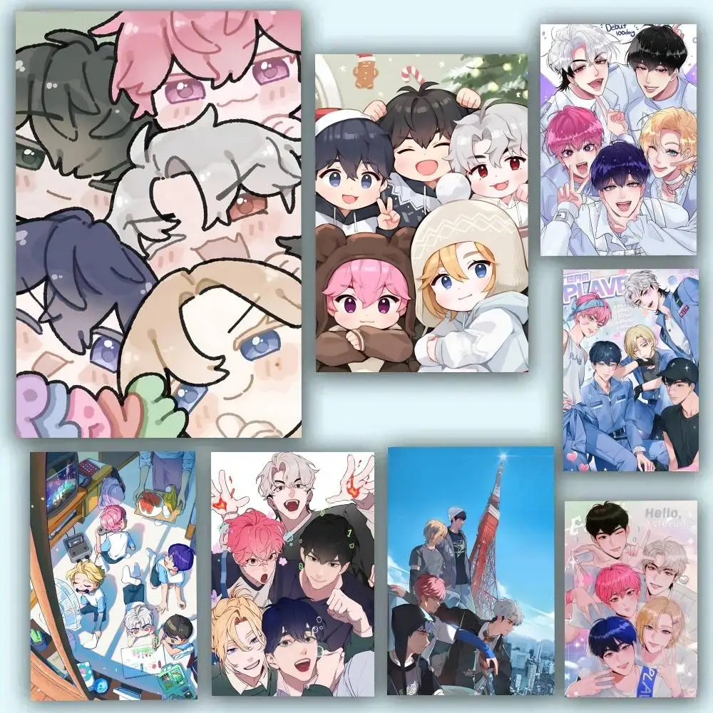 Anime Virtual Idol Cartoon Cute P-PLAVES Manga  Posters Self Adhesive Waterproof Ideal For Living Room Bedroom Bar Decoration