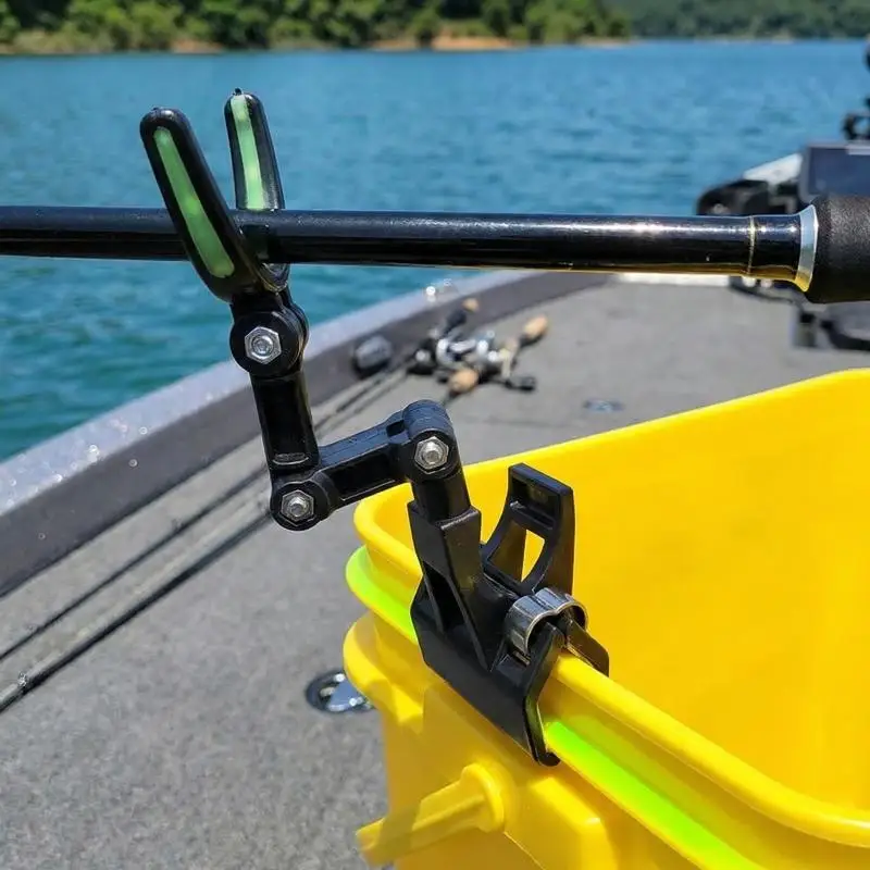 Fishing Rod Rack 360 Rotating Bracket Adjustable Holder For Bridge Raft Outdoor Angling Convenient Storage