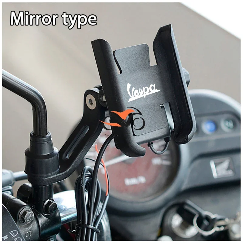 For Vespa LX LXV Sprint GTV 50 150 250 Lv50 Lvx50 Motorcycle Handlebar Phone Holder GPS Bracket Stand Accessories