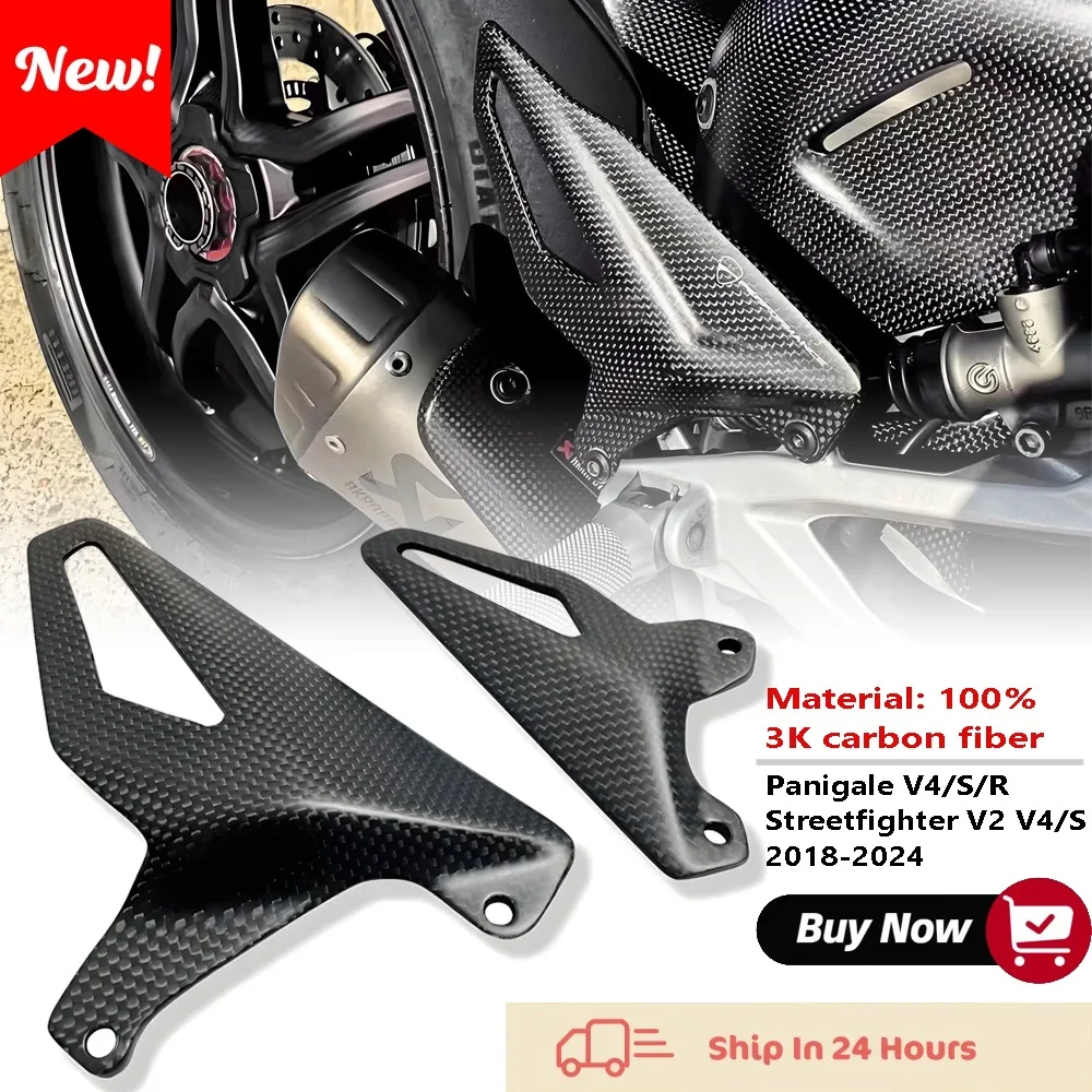 

For DUCATI Panigale V4/S/R Streetfighter V2 V4/S 2018-2024 Heel Guard Protector Carbon Fiber Foot Wing Rearset moto Accessories