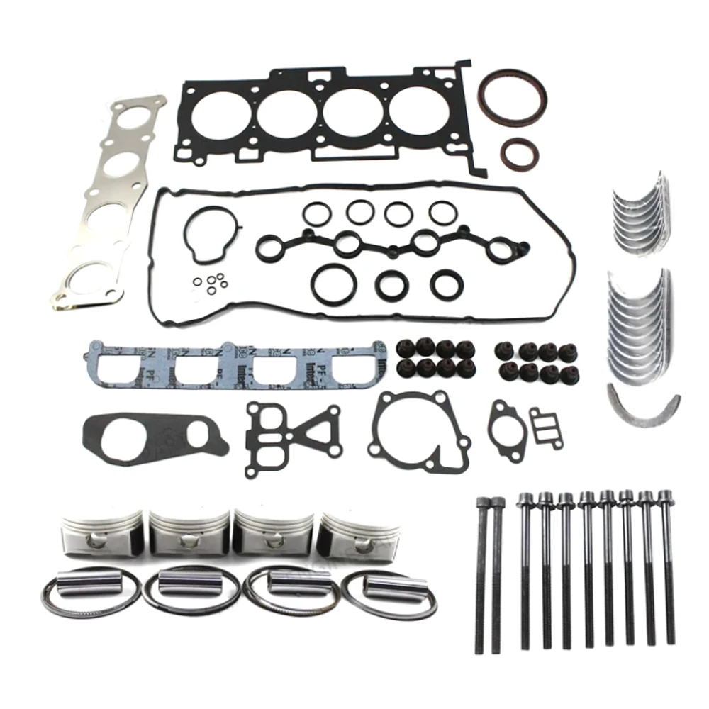 Engine Parts Pistons & Rings & Main Rod Bearing & Gasket Set Fit 2.4 L G4KC For Hyundai Sonata Tucson Kia Sportage 2.4L L4 GAS