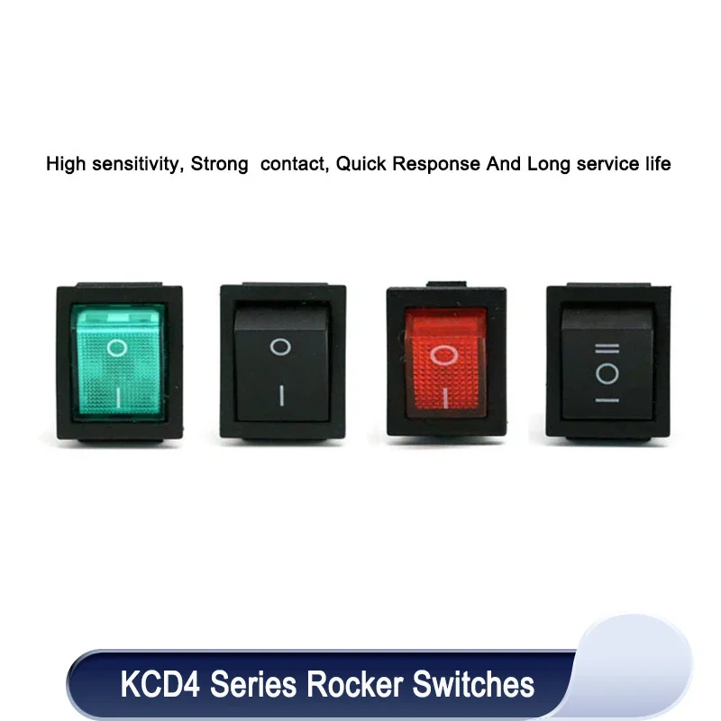 1/5pcs KCD4 Rocker Switch ON-OFF/ON 2/3 Position 4/6PIN Electrical equipment With Light 16A 250V/20A 125VAC Power Switches