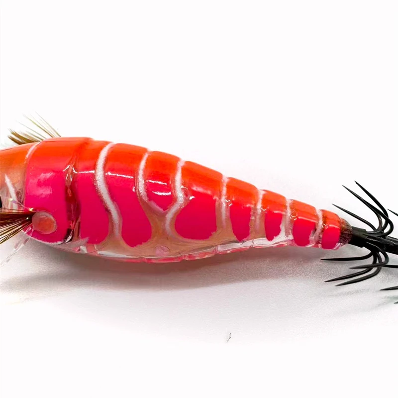 Luminous Wooden Shrimp Squid EGI Jig Vertical Jigging Lure Octopus Shrimp Cuttlefish Squid Fishing lure Bait Japan Hook view 6